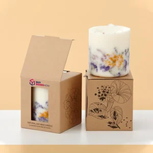 Custom Kraft Printed Candle Boxes With Window
